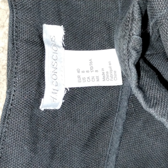 H&M Conscious Women's Black High-Rise Belted Linen Crop Pants - Picture 3 of 9